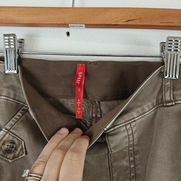 SPANX Stretch Twill Cropped Wide Leg Pants In Cedar Size Small Women's - Picture 8 of 12